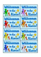 Vorschau - Bildkarten - 1. Schultag, Einschulung, Willkommen in der 1. Klasse, Willkommenskärtchen - Seite 1