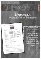 Vorschau - Arbeitsblätter - Lehrerzeugnis - ein Zeugnis für dich von deinen Schülern auf einer Seite! - Deckblatt