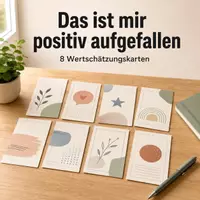 Vorschau - Mal- und Bastelvorlagen - Das ist mir positiv aufgefallen – 8 Wertschätzungskarten - Deckblatt