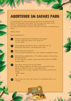 Vorschau - Stundenentwürfe - Lesespur "Abenteuer im Safari Park" + Skizze & Tafelbild - Deckblatt