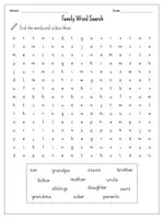 Vorschau - Arbeitsblätter - Family - Word Search (zweifach differenziert + Lösung) - Seite 2
