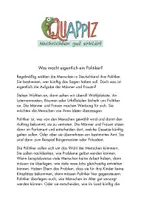 Vorschau - Text - "Was macht ein Politiker?" / QUAPPIZ - Deckblatt