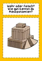 Vorschau - Arbeitsblätter - Wahr oder falsch Mesopotamien - Fragebogen zum Zweistromland - Deckblatt