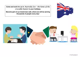 Vorschau - Arbeitsblätter - Creating a role play - At a job interview for Australia Zoo - Seite 1