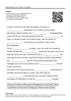Vorschau - Arbeitsblätter - Arbeitsblätter zum Thema "Erzieher" + Lösung & MP3 + Mindmap + Infografik - Deckblatt