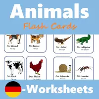 Vorschau - Bildkarten - Animals English Flashcards - Deckblatt
