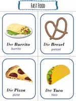 Vorschau - Merkblätter - Essen und Trinken im Englischen - Flash Cards - Seite 1