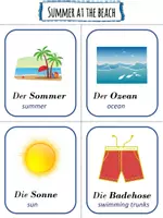 Vorschau - Bildkarten - Summer at the beach (Englisch Vokabeln) - Seite 1