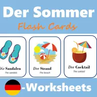 Vorschau - Bildkarten - Summer at the beach (Englisch Vokabeln) - Deckblatt