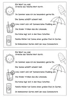 Vorschau - Arbeitsblätter - Sommer Heft, Sommerferien, Lesen und Schreiben, Ende 1 Klasse - Seite 2