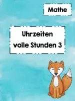 Vorschau - Stationenlernen - Klettmappe Uhrzeiten: volle Stunden (gemischt) - Deckblatt