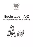 Vorschau - Arbeitsblätter - Buchstaben nachspuren A-Z in Grundschrift mit Anregungen zur Nutzung - Deckblatt