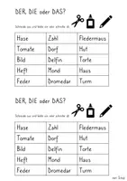 Vorschau - Arbeitsblätter - DER - DIE - DAS Zuordnung - Seite 2