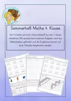 Vorschau - Unterrichtsreihen - Sommerheft Mathe 4. Klasse Wiederholung - Deckblatt
