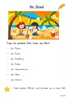 Vorschau - Arbeitsblätter - Leseverständnis Strand (interaktives Arbeitsblatt) - Seite 2