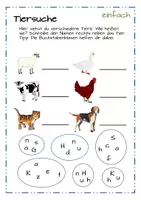 Vorschau - Arbeitsblätter - Tiere erkennen Grundschule - Deckblatt