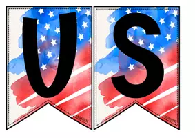 Vorschau - Mal- und Bastelvorlagen - USA | Wimpelkette | Banner | Landeskunde - Seite 1