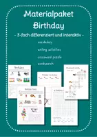 Vorschau - Arbeitsblätter - Kreatives Materialpaket "Birthday" 3 -fach differenziert - Seite 1