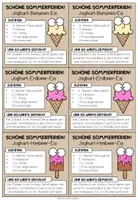 Vorschau - Mal- und Bastelvorlagen - Feriengeschenk / Feriengruß - Eisrezepte - Seite 1