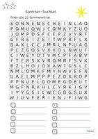 Vorschau - Arbeitsblätter - Suchsel Sommerwörter 3 Schwierigkeitsniveaus - Seite 3
