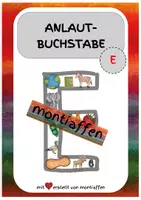 Vorschau - Bildkarten - Anlautbuchstabe "E" für Buchstabenweg / Buchstabe der Woche - Deckblatt