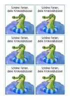 Vorschau - Mal- und Bastelvorlagen - Kostenlos - Feriengrüße Krokodilklasse - Seite 1