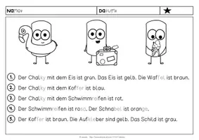 Vorschau - Arbeitsblätter - Lesen und Malen | Logical | Sommer-Chalkies - Seite 1