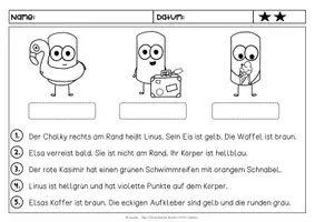 Vorschau - Arbeitsblätter - Lesen und Malen | Logical | Sommer-Chalkies - Seite 2