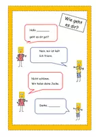 Vorschau - Arbeitsblätter - Klaro DaZ Willkommensheft Nr. 9 & 11 Befindlichkeiten äußern & nach dem Befinden fragen - Seite 1