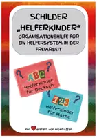Vorschau - Präsentationen/Tafelbilder - Schilder "Helferkinder" - ein Helfersystem für die Freiarbeit - Deckblatt