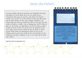 Vorschau - Arbeitsblätter - "Rettet die Ferien" Escape Spiel (Mathe) - Deckblatt