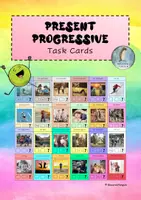 Vorschau - Fördermaterial/Inklusion - Present Progressive - Task Cards Übungen - Deckblatt