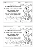 Vorschau - Arbeitsblätter - Klatschkanon zur Begrüßung der Schulanfänger - Deckblatt