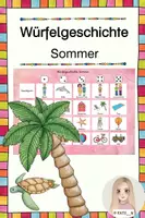 Vorschau - Stationenlernen - Würfelgeschichte Sommer - Deckblatt