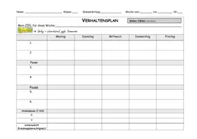 Vorschau - Fördermaterial/Inklusion - ORGA - Verhaltensplan (doppelseitig) - Seite 1