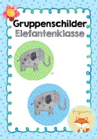 Vorschau - Bildkarten - Gruppenschilder - Elefantenklasse - Deckblatt