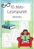 Vorschau - Arbeitsblätter - 10 Mini- Lesespuren (Wortebene) Klasse 1 - Deckblatt