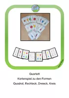 Vorschau - Spiele - Quartett zu den Formen Quadrat, Dreieck, Rechteck und Kreis - Deckblatt
