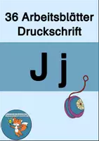Vorschau - Unterrichtsreihen - Arbeitsblätter Buchstabe J Druckschrift Wochenplan Buchstabeneinführung - Deckblatt