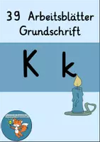 Vorschau - Unterrichtsreihen - Arbeitsblätter K, k Grundschrift Wochenplan Buchstabeneinführung - Deckblatt