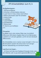 Vorschau - Unterrichtsreihen - Arbeitsblätter K, k Grundschrift Wochenplan Buchstabeneinführung - Seite 1