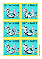 Vorschau - Mal- und Bastelvorlagen - Feriengrüße Zebraklasse - Seite 1
