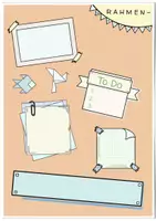 Vorschau - selbst erstellte Cliparts/Grafiken - Rahmenpaket Frames Notizzettel To Do PNG Bilddatei Clipart - Deckblatt