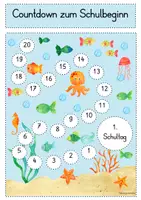 Vorschau - Mal- und Bastelvorlagen - Countdown zum Schulbeginn mit Anleitungsbrief - Deckblatt