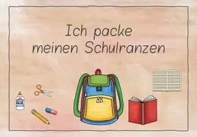 Vorschau - Spiele - Ich packe meinen Schulranzen - Spiel - Deckblatt