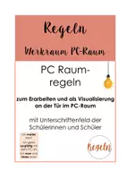 Vorschau - Poster - Regeln Visualisierung PC-Raum Türdeko - Deckblatt