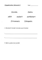 Vorschau - Arbeitsblätter - Zungenbrecher-Sätze mit Z:z - Seite 1