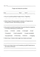 Vorschau - Arbeitsblätter - Buchbesprechung Fragen: Antworten - Deckblatt