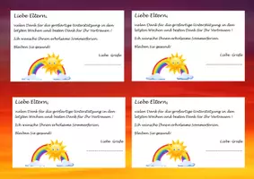 Vorschau - Bildkarten - Dankeschön an Eltern zum Schuljahrresende - Seite 1