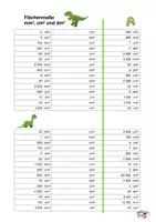 Vorschau - Arbeitsblätter - Klapptests Flächenmaße , Stellentafel - Deckblatt